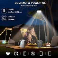 [Fathersdaygifts] 118Wh Portable Power Station with Telescopic Camping Lights fo