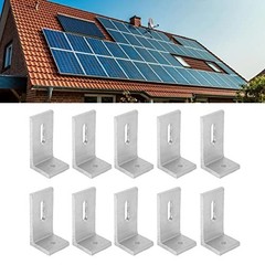 10Pcs Solar Panel Mounting Brackets Kit, L Foot Roof Mount, Aluminum Alloy PV Br