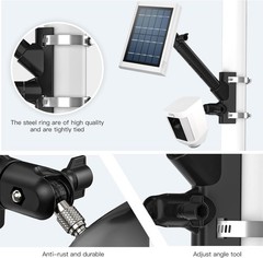 2-In-1 Pole Mounting Bracket for Ring Stick up Cam, Solar Panel and Battery Outd