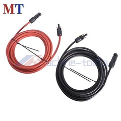 12AWG 1 Pair 5FT (1.524m) Red + Black Solar Panel Extension Cable Wire Connector