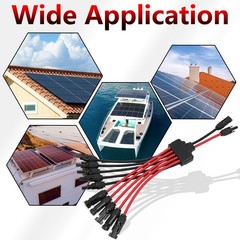 Solar Parallel Connectors for 5 Solar Panels, Tool-Free Solar Panel Connector…