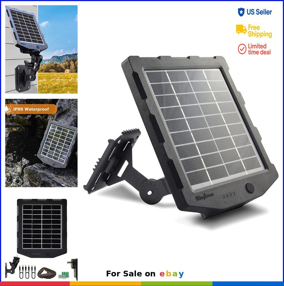 Solar Panel 12V 1A 6V 1.5A 2000mAh Battery Charger Kit for Trail Camera Outdoor