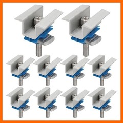 10 Pcs Adjustable Solar Panel Mounting Bracket Clamps Wide Photovoltaic Suppo…