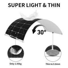 Dokio 100W 200W Efficient Flexible Solar Panel Kit for Batteries Power banks RV