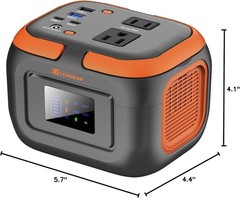 120W Portable Power Station Grey/Orange, 97.6Wh with USB-C & AC Outlets
