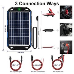 Waterproof 10W 12V Solar Battery Charger & Maintainer Pro, Built-in UltraSmar…