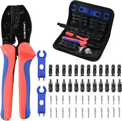 Lingchievo Solar Crimping Tool Kit 14-10 AWG with 12 PCS MC4 Connectors