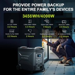 ALLPOWERS 4000W 3456Wh LiFePO4 Portable Power Station with 140W solar panel