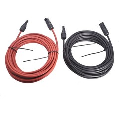 1 Pair 12 AWG Black + Red Wire Connector Solar Panel Extension Cable 30 Feet