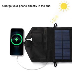 20W Foldable Solar Mobile Phone Charger Panel Power Bank Outdoor Camping