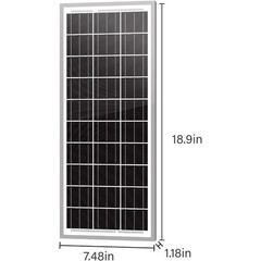 15W 12V 10BB Solar Panel Automatic Gate Openers, Compatible with Mighty Mule