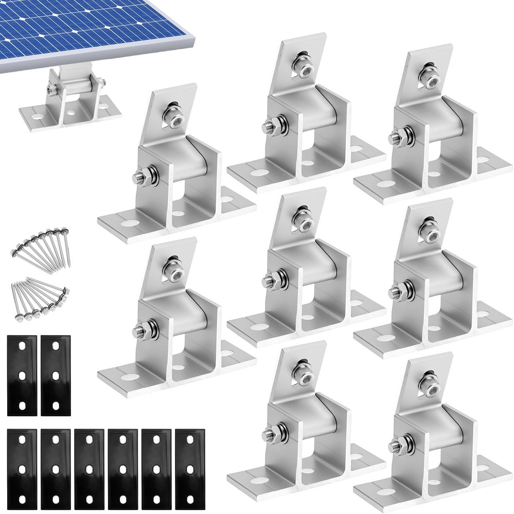 8Pcs Adjustable Solar Panel Mounting Brackets Aluminum Alloy Tilt Roof Mount