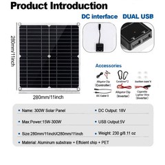6000W Solar Panel Set Solar Power Inverter Generator 100A Home 110V Grid SysteFi