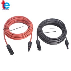 30 Ft Black + Red Wire Connector 10AWG Solar Panel Extension Cable