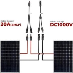 Y Branch Connector Extension Kit Solar Panel Cable Connection Adapter Waterproof