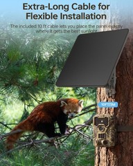 6W Monocrystalline Solar Charger for Wildlife Cameras, 10000mAh Power Supply