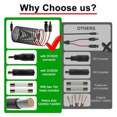 5m 16ft Solar Extension Cable Solar to DC7909 Cable with Solar Series Connect…