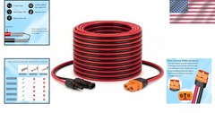 Waterproof 10AWG XT60i Cable – Ideal for Solar Generators & Panels, 25FT