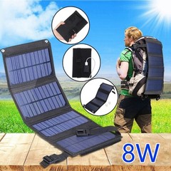 8W Foldable Waterproof Outdoor Camping Hiking Phone Charger Cells