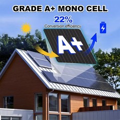 60W 18V All Black Mono Solar Panel PV Power IP65 12V Battery Off-Grid RV Charger