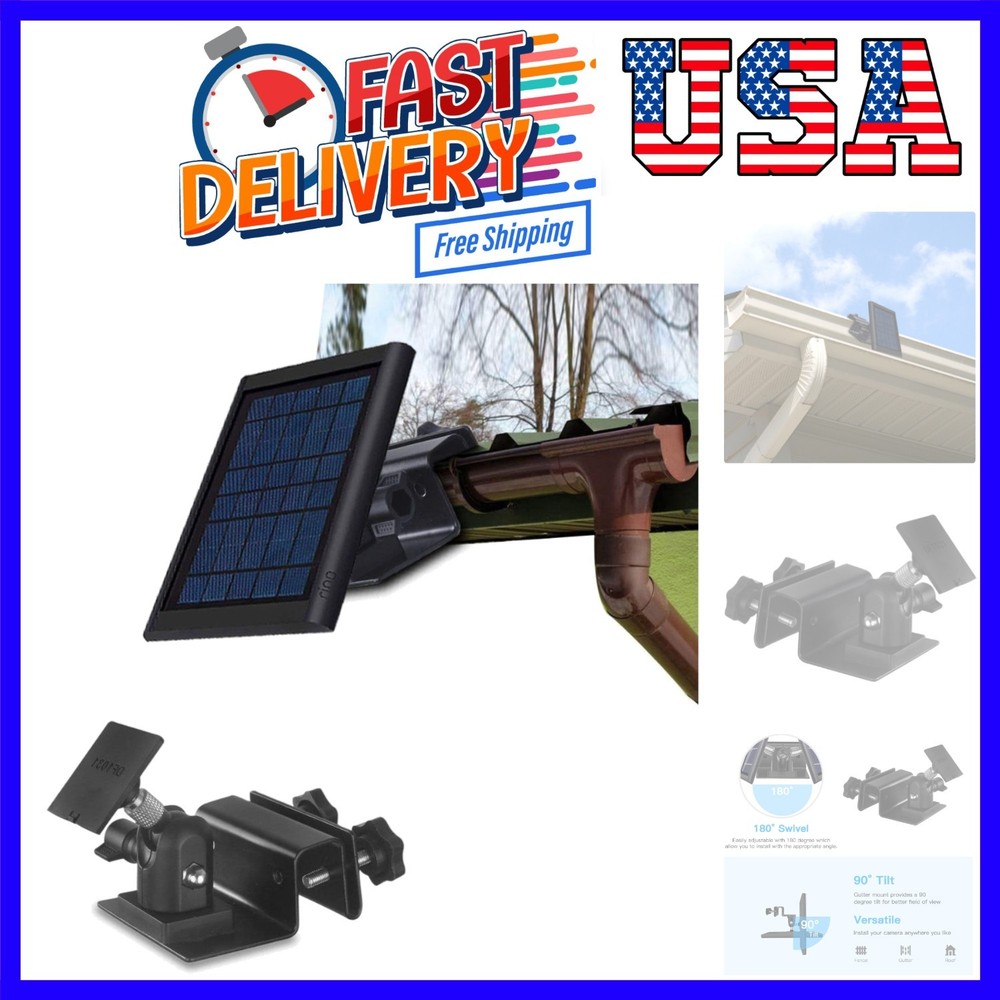 Weatherproof Gutter Mount for Ring Solar Panel- Adjustable Aluminum Alloy Out…