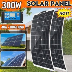 300 Watts Solar Panel Kit 12V Battery Charger with 40A Controller Caravan Boat