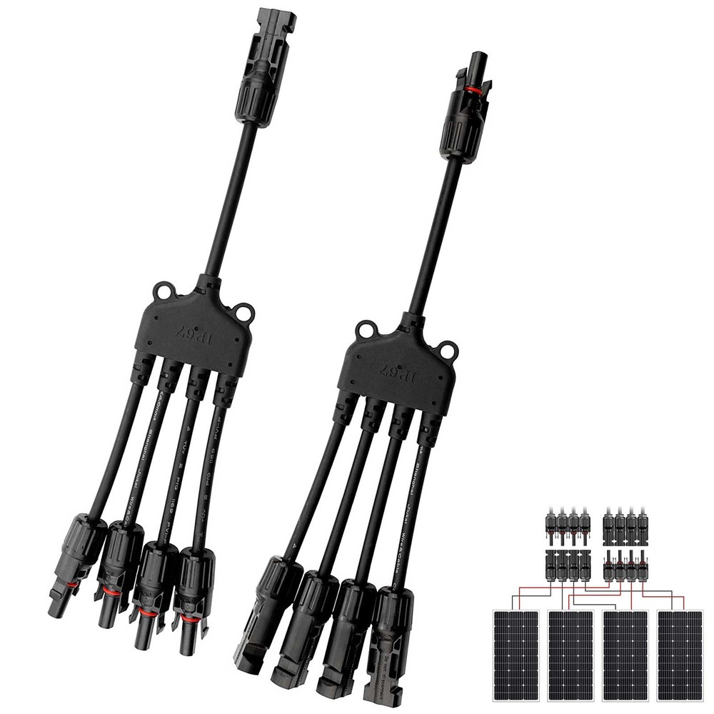 Y Branch Solar Panel Cable 4 in 1 Adapter Connector Caravan Off Grid System Wire