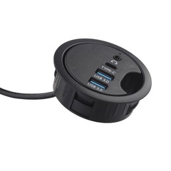 Desk Grommet Audio Interface USB Hub for Easy For Desktop Connectivity