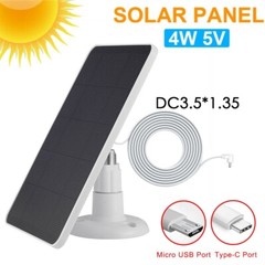 4W Universal Solar Panel for Ring Stick Up Spotlight Camera Battery 10ft Cable