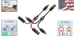 30A Solar Connectors Y-Branch Cable Pair – Fast Charging for Solar Panels