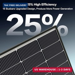 200W Bifacial Solar Panel, N-Type 16BB Monocrystalline Solar Panel, 25% High Eff