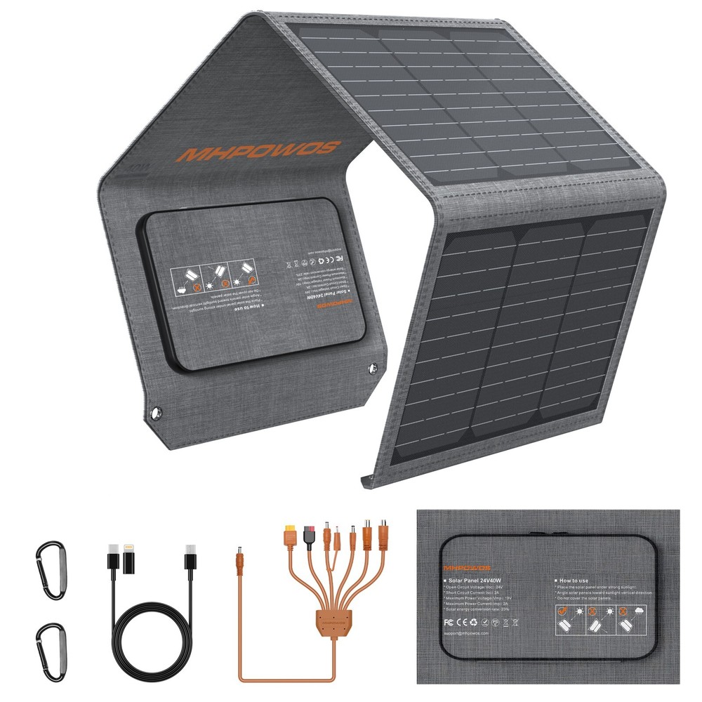 MHPOWOS Small Solar Panel for Ecoflow Anker Jackery Bluetti Power Station