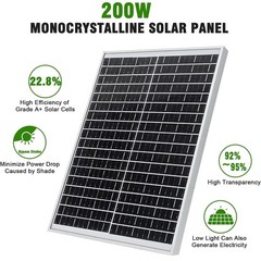 2 Pack Solar Panel 100 Watt 12 Volt Monocrystalline Module Charger for RV Marine