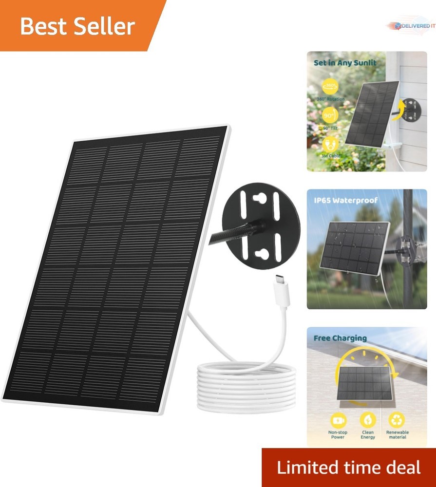 Solar Panel for Bird Feeder Camera Waterproof 3W Mono Crystalline Outdoor