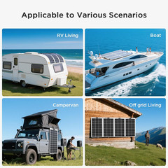 400W Flexible Solar Panel, 4PCS 100 Watt 12/24V/36V/48V Portable Solar Panel Kit