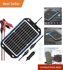 Compact and Efficient 12V Solar Panel Charger & Maintainer with Free Maintenance