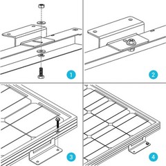 Solar Panel Mounting Z Bracket Mount Supporting for RV, Roof, Boat — Set of 4 U