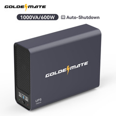 Goldenmate 1000VA 600W LiFePO4 UPS Pure Sine Wave Battery Backup （Communication）