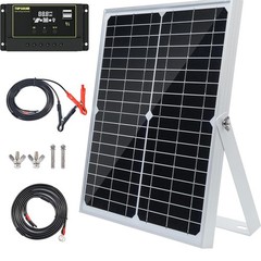 30W 12V/24V Solar Panel Kit, Monocrystalline Solar Battery Trickle Charger Ma…