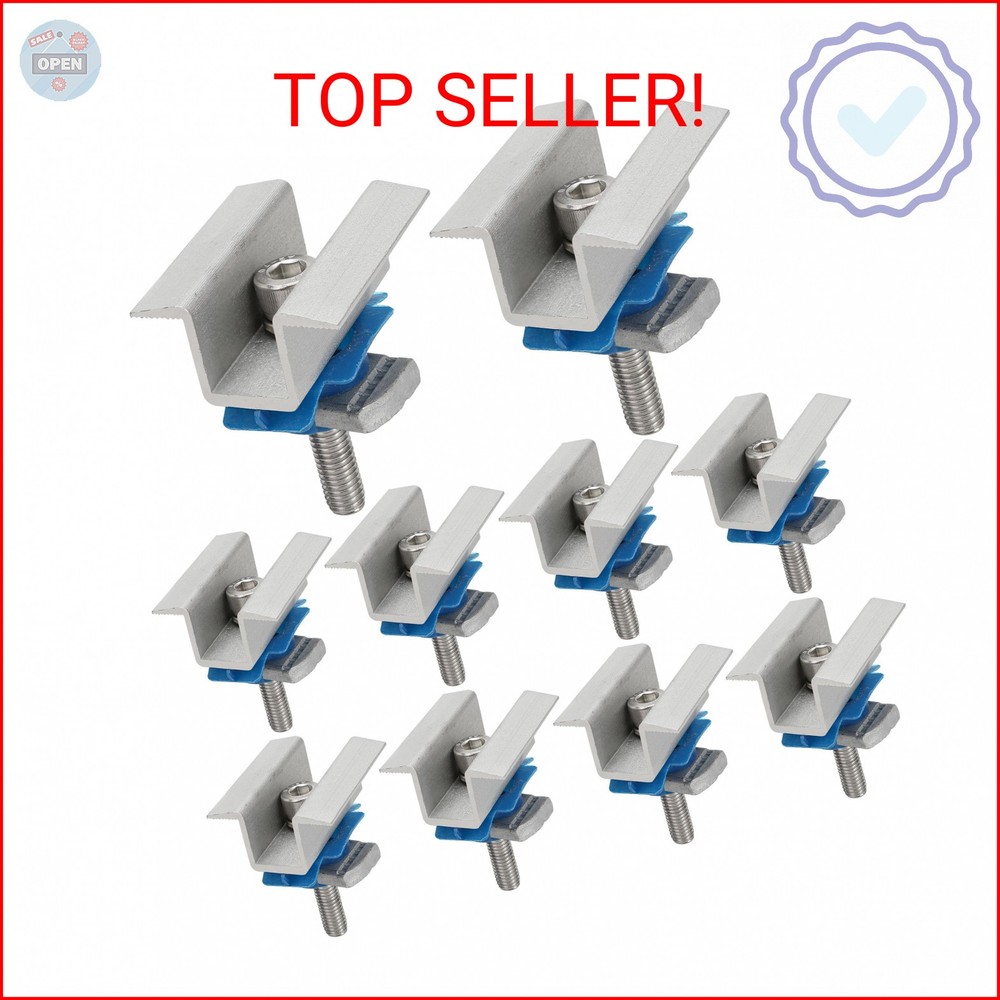 10 Pcs Adjustable Solar Panel Mounting Bracket Clamps Wide Photovoltaic Support