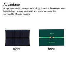 Mini Solar Panel Cell 5.5V 120mA 0.66W 84.5mm x 55.5mm for DIY Project Pack of 2