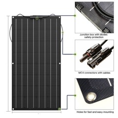 300W Watt Flexible Solar Panel 12V/18V Mono Home RV Roof Camping Off-Grid Power