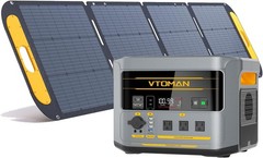 VTOMAN FlashSpeed 2400 Portable Power Station 1408Wh (LFP) & 200WPro solar panel