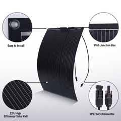 200W Watt Mono Solar Panel 18V Battery Charging Home Off-Grid RV Car Boat Power