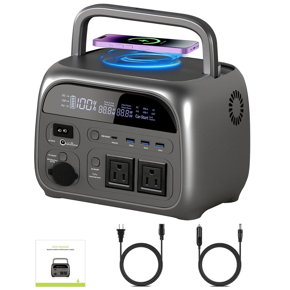 2400W/1800W/1600/500W Portable Power Station Solar Generator LiFePo4 Battery
