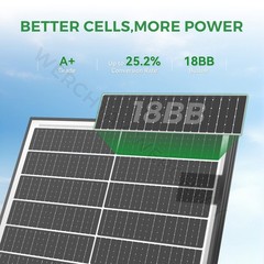4Pack 100 Watt (400W) Bifacial N-Type Solar Panel 18BB Mono 12V/24V Sunshed home