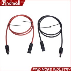 Findmall 1Pair 25ft Black + Red 12AWG Solar Panel Extension Cable Wire Connector