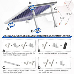 4 Pcs Adjustable Solar Panel Tilt Mount Brackets Aluminum Alloy Solar Panel Moun