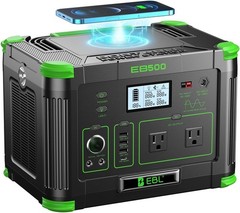 USED 500W 519Wh Portable Power Station Solar Generator for Camping Trip Grecell