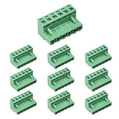 10pcs 6P 5.08mm Angle PCB Screw Terminal Block | Heat resistant plastic housi…
